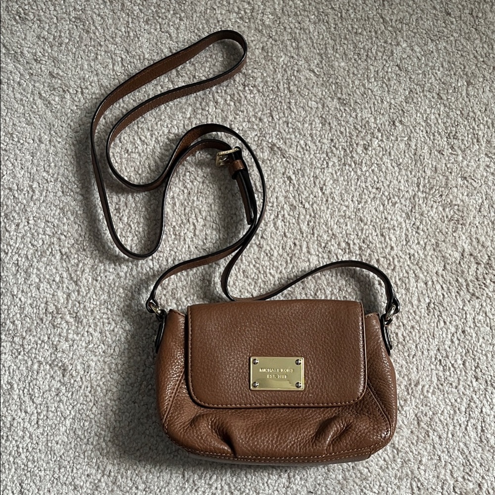 Michael Kors Brown Leather Crossbody Bag
